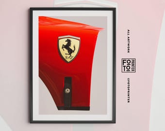 Ferrari F40 Kunstdruck! Ferrari Poster, roter Ferrari, ästhetischer Druck, Luxus-Lifestyle-Kunst, altes Geld-Poster (Digitaler Download)