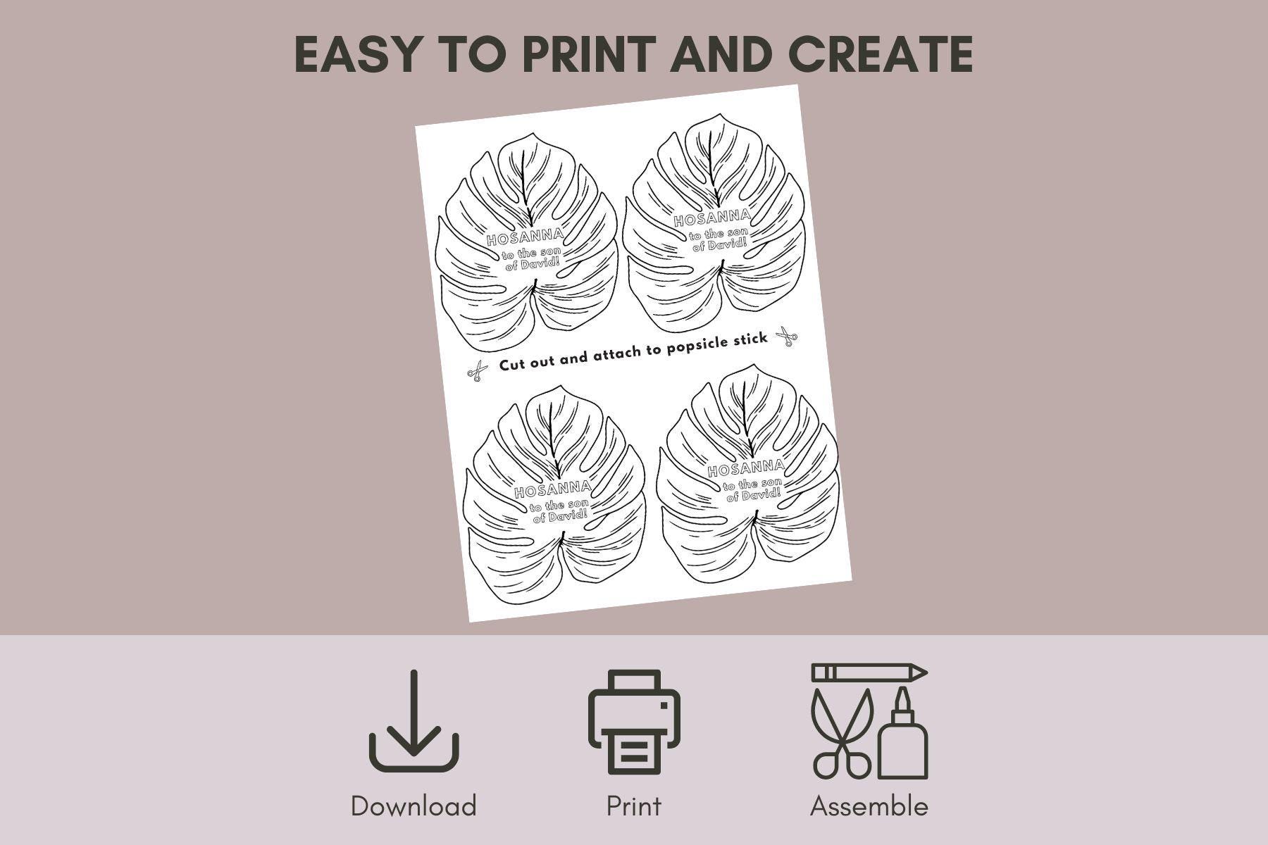 Christian Easter Craft Palm Sunday Kids Activity Holy Week Craft Palm ...