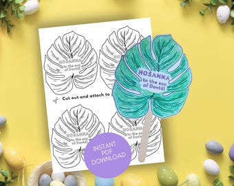 Christian Easter Craft Palm Sunday Kids Activity Holy Week Craft Palm Sunday Printable Easter Story Activity