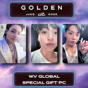 Door fans gemaakte replica Jungkook Golden pob Photocard, Jungkook POB pc jungkook pc-bundel zeldzame fotokaartreplica onofficiële jk-fotokaart