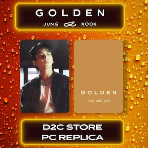 Door fans gemaakte replica Jungkook Golden D2C Photocard Special Golden Photocard JK replica pc jungkook golden photocard pc jk cadeau