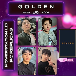 Door fans gemaakte replica Jungkook Golden Powerstation Lucky Draw Photocard JK replica Lucky Draw pc jungkook Lucky Draw zeldzame pc jk