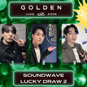 Door fans gemaakte replica Jungkook Golden Soundwave Lucky Draw Photocard JK replica Lucky Draw pc jungkook Lucky Draw zeldzame pc jk
