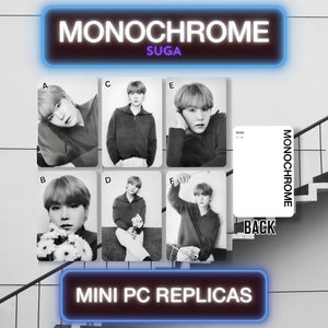 Yoongi Monochrome Mini PC Fotokarten, K-Pop-Geschenke