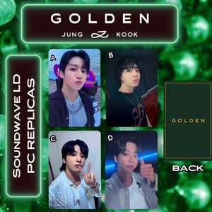 réplica feita por fã Jungkook Golden Soundwave Lucky Draw Photocard JK réplica sorteio pc jungkook sorteio raro pc jk