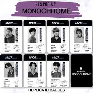 Crachás de identificação monocromáticos, cartões com fotos, presentes de k-pop