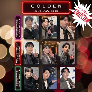 Fan-made replica Jungkook Golden Lucky Draw Photocards Bundle JK replica Lucky Draw pc jungkook Lucky Draw zeldzame pc jk cadeau