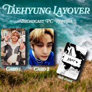 Fototessera di Taehyung Broadcast, fototessera dell'album Inkigayo V Layover, fototessera rara di Taehyung, replica non ufficiale della fototessera di Tae