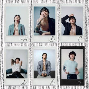 jung kook siete tarjetas fotográficas, jungkook siete, tarjetas fotográficas de jungkook, polaroids de jungkook, película instantánea de jungkook