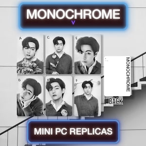 Mini PC monocromática de Taehyung, tarjetas fotográficas de Taehyung