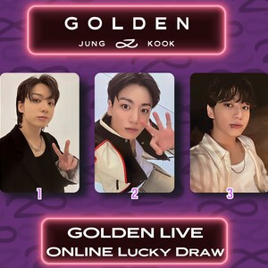 Jungkook Golden Photocards Live On Stage online pc's gouden live JK replica Lucky Draw pc jungkook Lucky Draw zeldzame pc jk