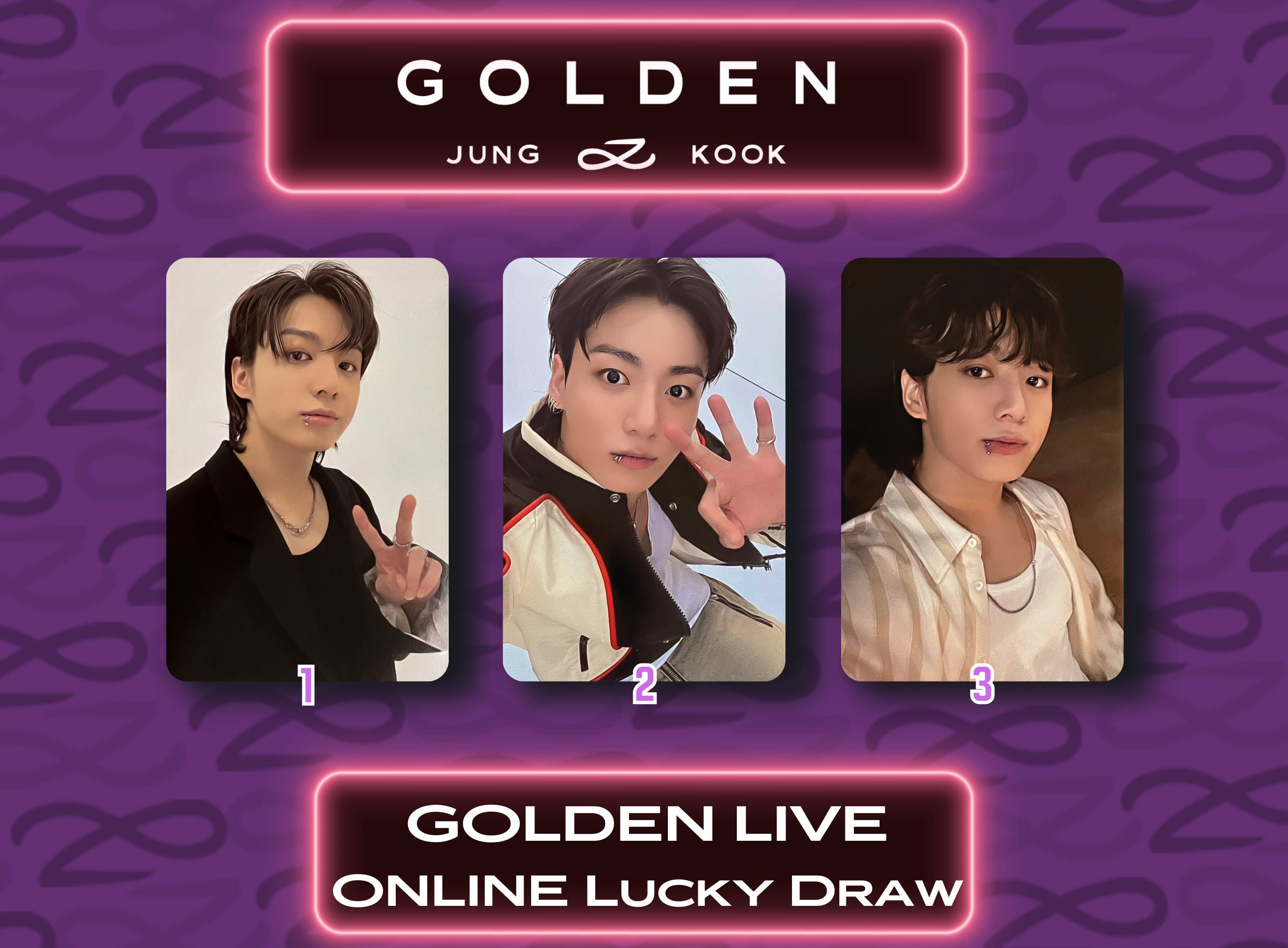 Jungkook Golden Photocards Live on Stage Online Pcs Golden