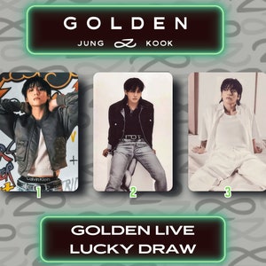 Door fans gemaakte replica Jungkook Golden Photocards Live On Stage-pc's Golden Live JK-replica Lucky Draw pc jungkook Lucky Draw zeldzame pc jk