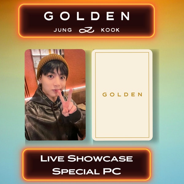 Jungkook Golden Live Showcase Photocard JK Golden photocard jungkook broadcast pc bts rare photocard replica unofficial jk photocard