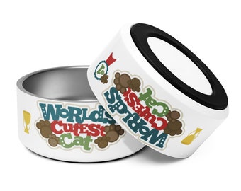 World's Cutest Cat Food Bowl, Stainless Steel Pet Bowl