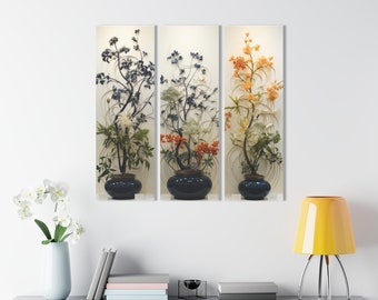 Set trittico moderno con stampa acrilica - Decorazione artistica da parete astratta