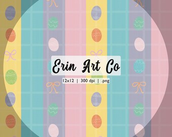 コケットストライプ春イースターシームレスパターンファイル手描きPNGダウンロードデジタルペーパー昇華生地表面デザイン