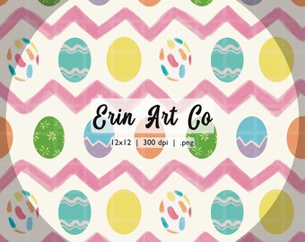 Spring Easter Eggs Seamless Pattern File Hand Drawn PNG Download Digital Paper Sublimation Fabric Surface Design