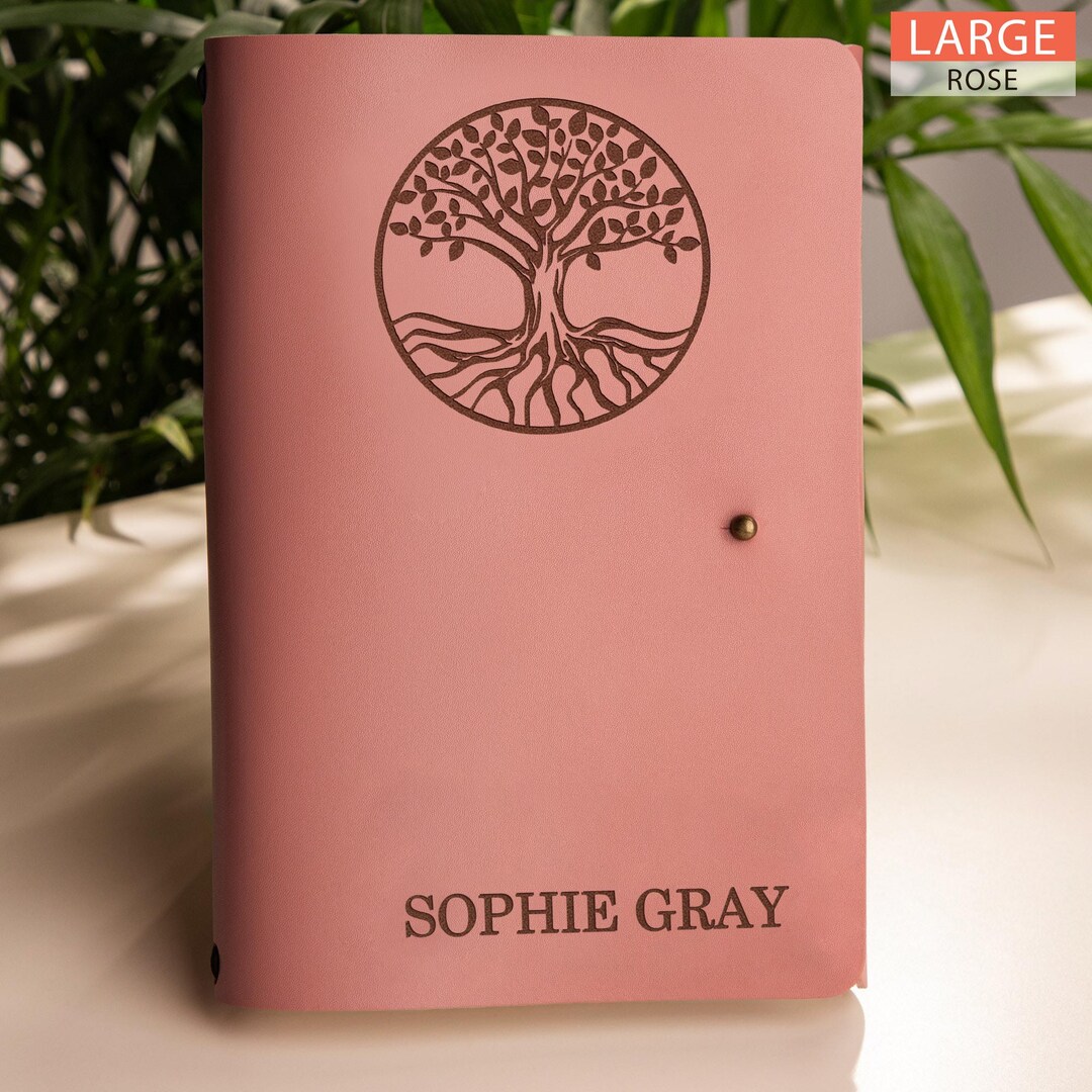 Tree of Life Leather Journal - Personalized Notebook With Engraved Name ...