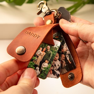 Personalized Daddy Keychain, Custom Photo Keychain for Daddy with Childs Name, Keychain with Childs Name, Daddy Gifts from Baby