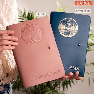 Leather Journal with life tree, Personalized Leather Journal with engraved tree, Leather Notebook