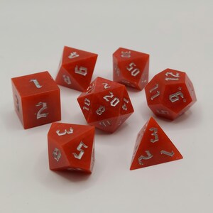 DnD Dice &quot;Reckless Attack&quot; Set, Full Set Sharp Edge Dice, TTRPG Dice, D&D Dice (Reckless Attack Set)