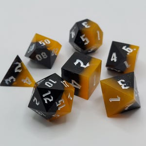 DnD Dice "Pumpkin King" Set, Full Set Sharp Edge Dice, TTRPG Dice, D&D Dice (Pumpkin King Set)