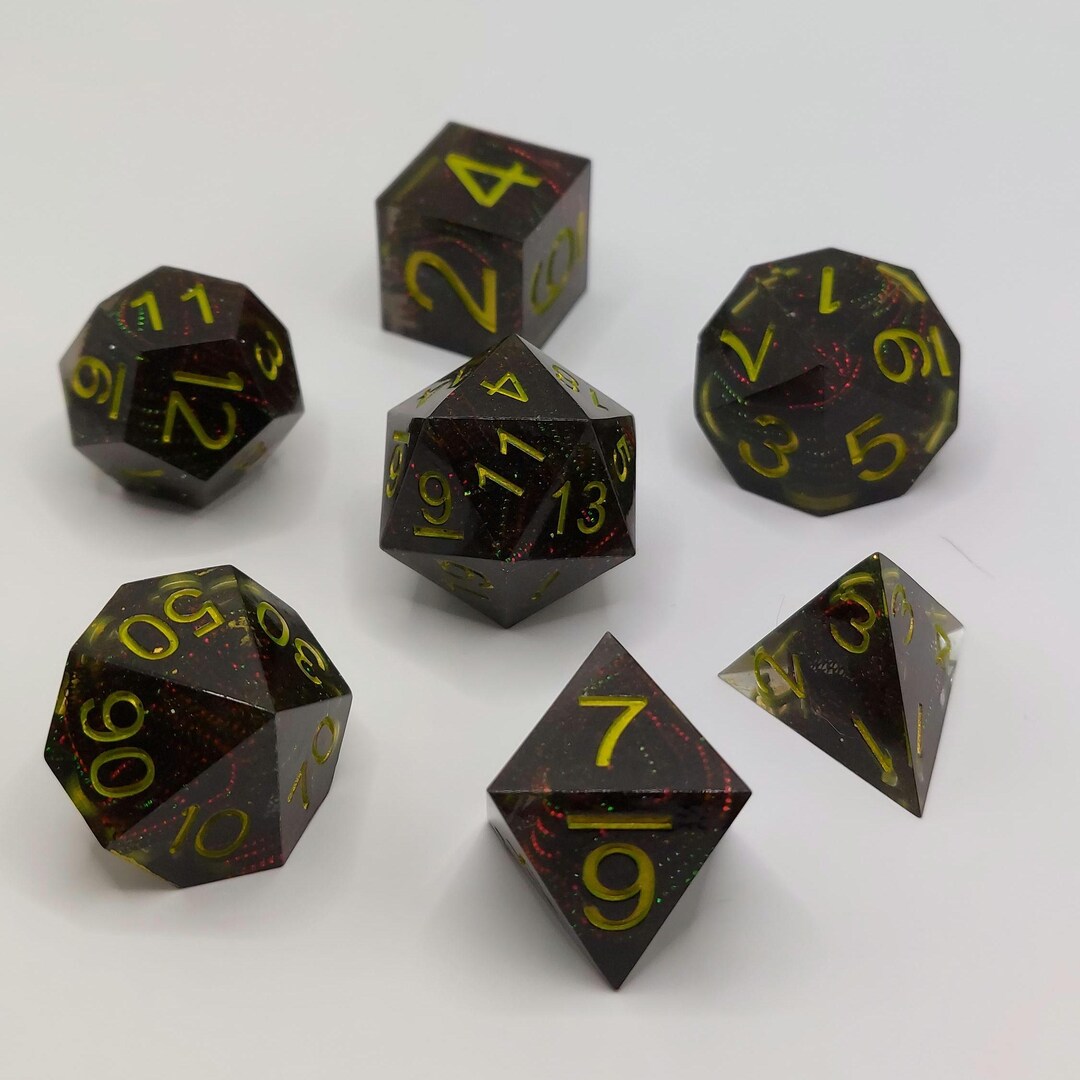 Reverse Gravity Dice Set: Sharp Edge Resin Dnd Dice - Etsy