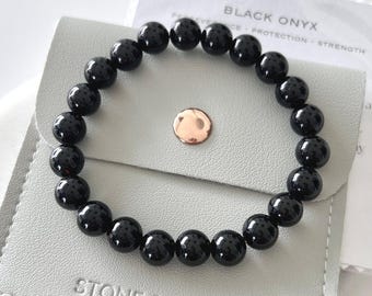 ブラックウォリアーオニキスブレスレット - メンズブラックオニキス