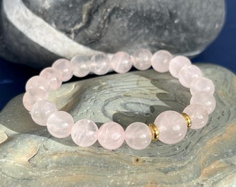 Rose Quartz Bracelet for Self-Love and Clarity Rose Quartz Bead Bracelet for Compassion Pink Stone Bracelet Rose Quartz Friendship Bracelet