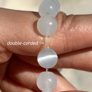 Selenite & White Jade Bracelet for Calmness and Clarity 8mm Natural White Gemstone Bracelet for High Vibrational Energy and Spiritual Growth image 4