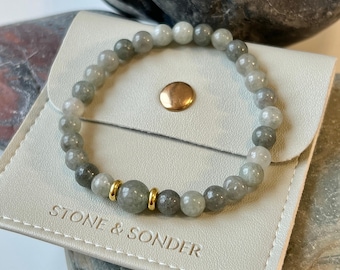 Jade Bead Bracelet for Prosperity & Luck, Jade and Gold Bracelet Small Jadeite Bracelet Green Crystal Bracelet 6mm Burmese Jade Bracelet