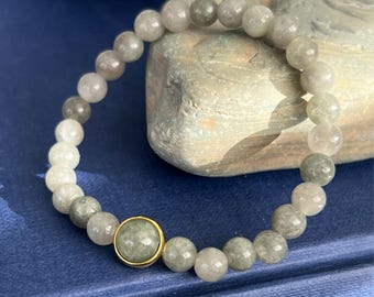 Jade Bead Bracelet for Prosperity & Luck, Jade and Gold Bracelet Small Jadeite Bracelet Green Crystal Bracelet 6mm Burmese Jade Bracelet