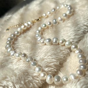 Geknotete Süßwasserzuchtperlenkette, klassische einreihige Perlenkette für Hochzeiten, elegantes Perlengeschenk für Sie, 6 mm 8 mm Bild 20