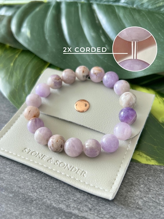 Amethyst Bead Bracelet for Spiritual Healing & Anxiety Relief 10mm Purple Gemstone Bracelet for Good Energy | February Birthstone Bracelet