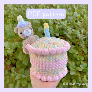 Beary birthday | PDF crochet pattern | crochet bear | crochet birthday gift | bird amigurumi