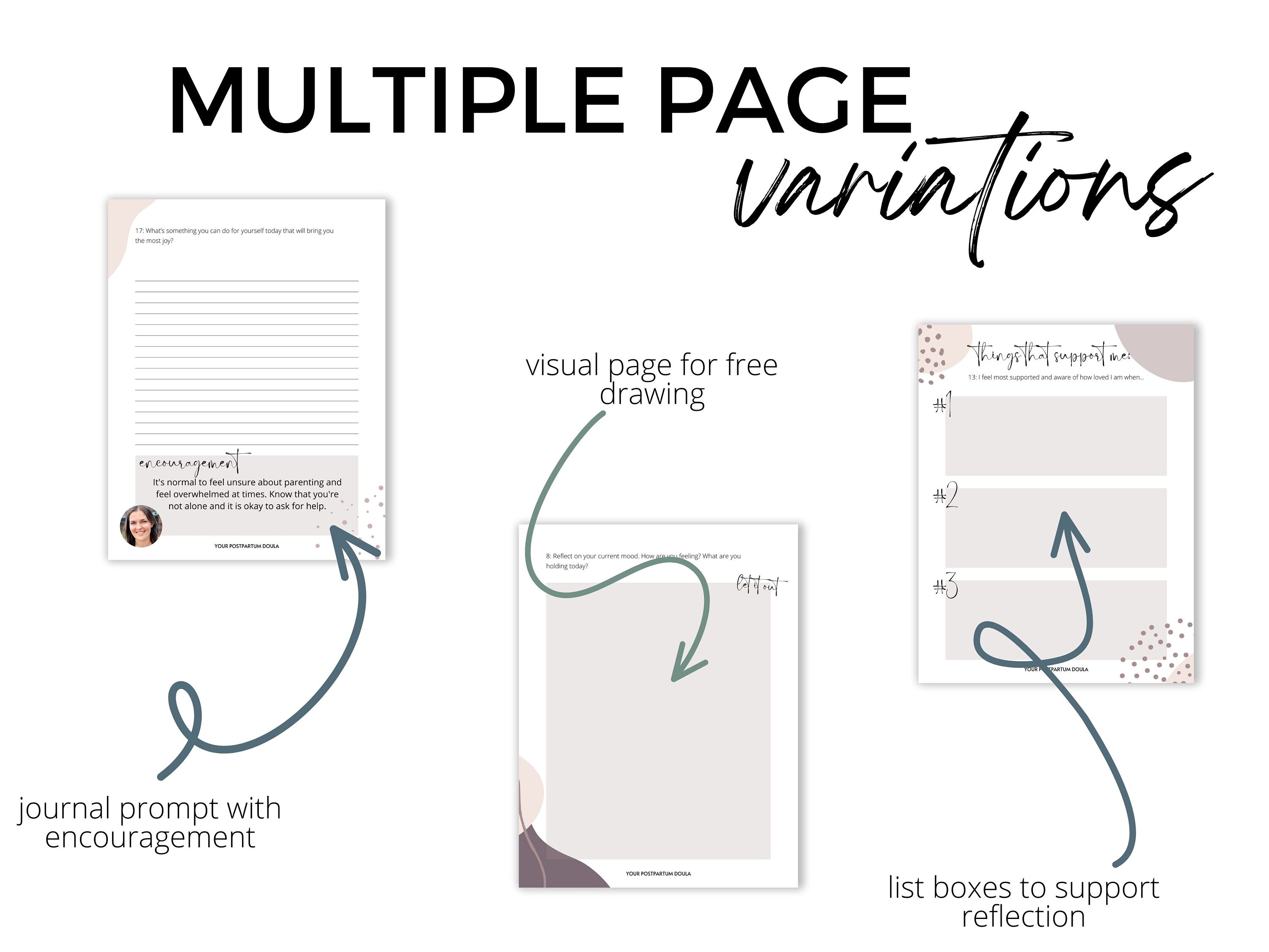 Postpartum Journal,postpartum Essentials, Guided Journal for Moms,4th Trimester,self Care