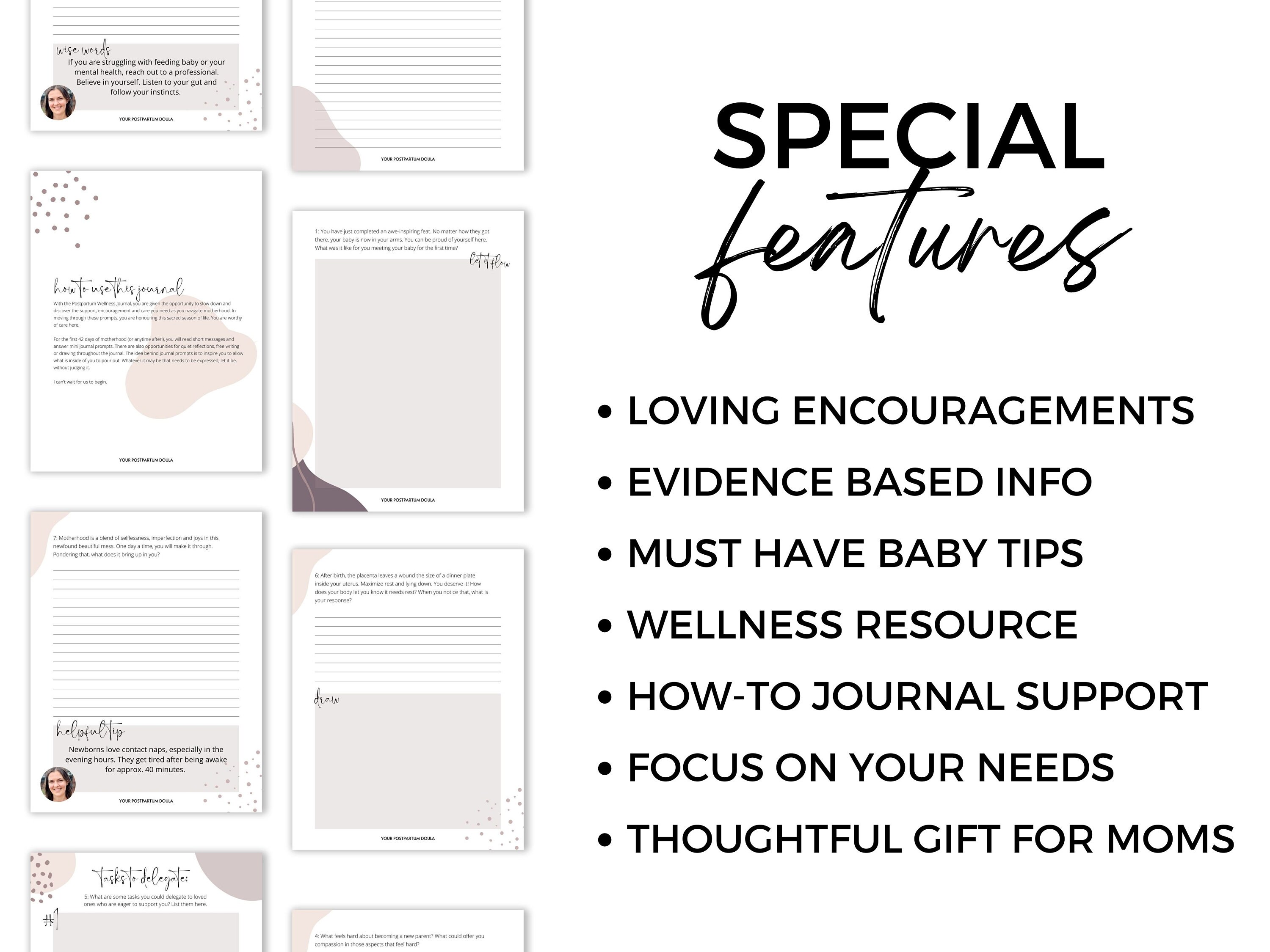 Postpartum Journal,postpartum Essentials, Guided Journal for Moms,4th Trimester,self Care