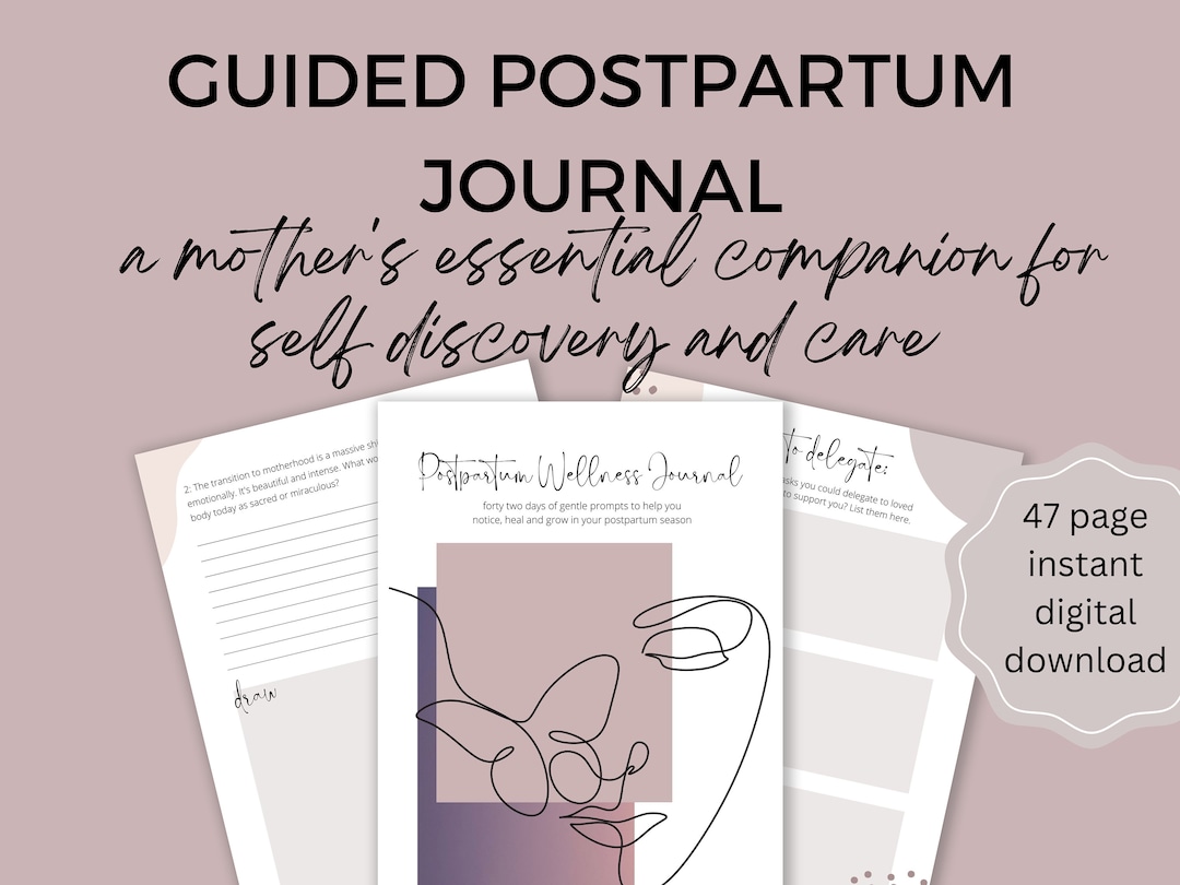 Postpartum Journal,postpartum Essentials, Guided Journal for Moms,4th Trimester,self Care