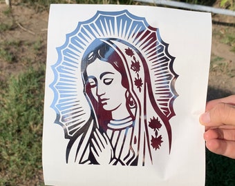 Virgen Mary Decal - Catholic Sticker - Religous Decal