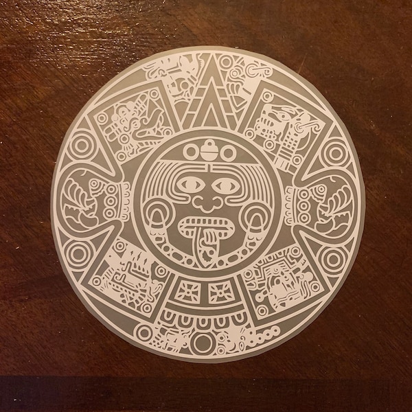 Aztec Calendar Decal Sticker - Ancient Native Decal - Calendario Azteca - Mexico Sticker