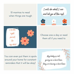 Tarjetas de mantras de maternidad