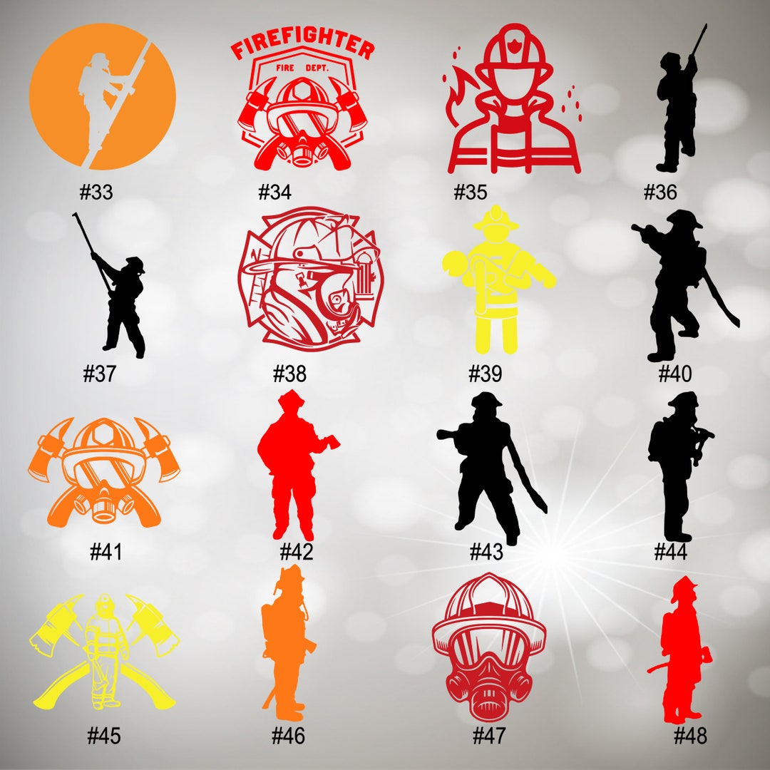 FIREFIGHTER 33-48 | Vinyl Decal | Firefighting Vinyl Decals | Locker ...