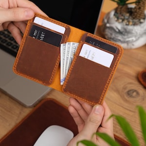 Leather Wallet, Personalized Wallet, Minimalist Wallet, Mens Wallet, Handmade Wallet Perfect Gift for Him