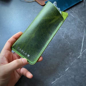 Leather Glasses Sleeve, Personalized Handmade Genuine Leather Case for Sunglasses & Eyeglasses, Unique Groomsmen Gift