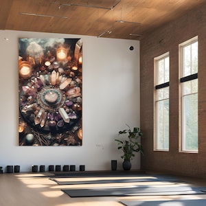 Healing Crystal Canvas Art | Spiritual Wall Decor for Positive Energy