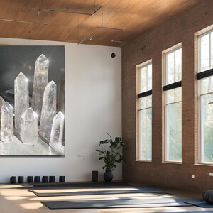 Crystal Healing Canvas Wall Art for Manifestation, Pilates Studios & Positive Energy Vibes