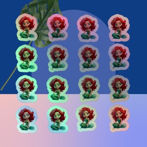 Enchanting Holographic Mermaid Stickers for Planners - Dive into Whimsical Organization with Little Mermaid-inspired Planner Accessories