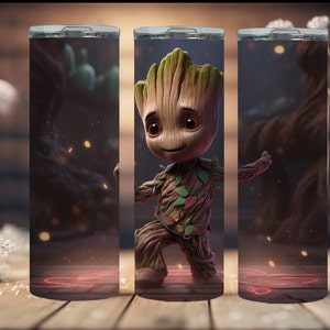 Baby Groot Tumbler Cup - 20oz Straight Skinny Wrap - Sublimation Design - Baby Groot PNG - Baby Groot Gift - Guardians PNG