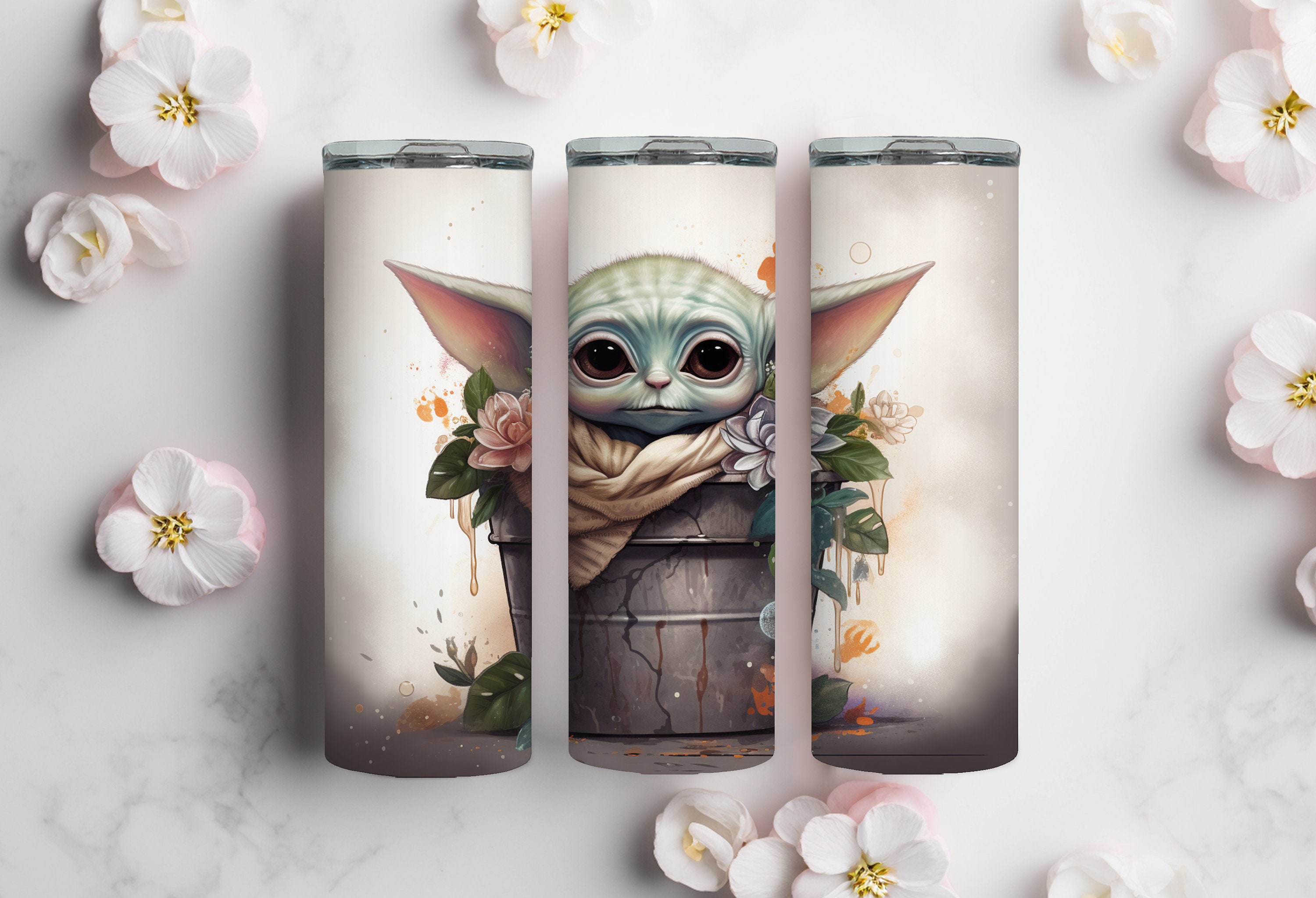 Baby Yoda Tumbler Cup 20oz Straight Skinny Wrap -  Denmark